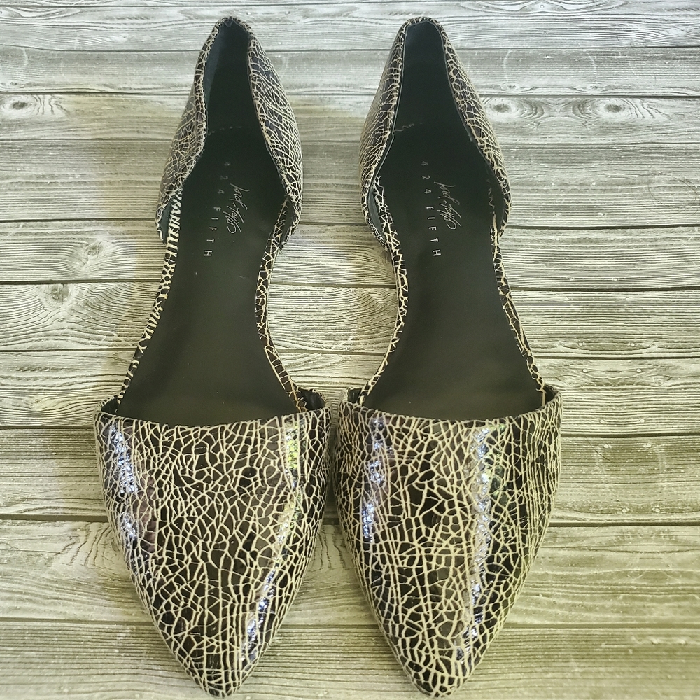 Lord & Taylor "Addnes" Leather D'Orsay Flats Size 6 NWOT